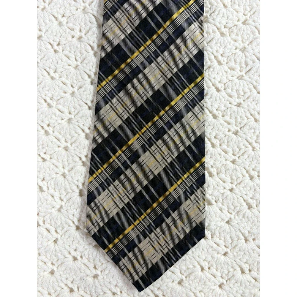 Banana Republic Vintage Men's Silk Tie Plaid Wide 4
